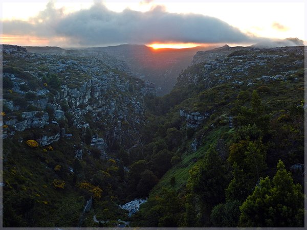 Disa Gorge at sunset from Woodhead Dam wall