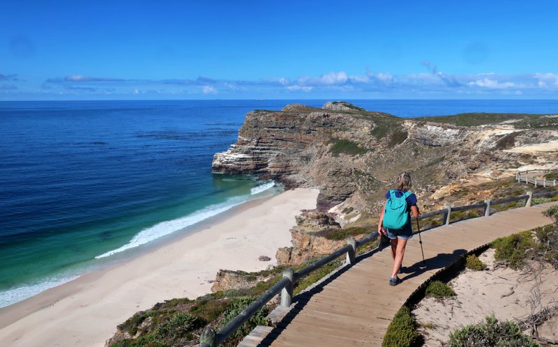 Hiking above Diaz Beach near Cape Point