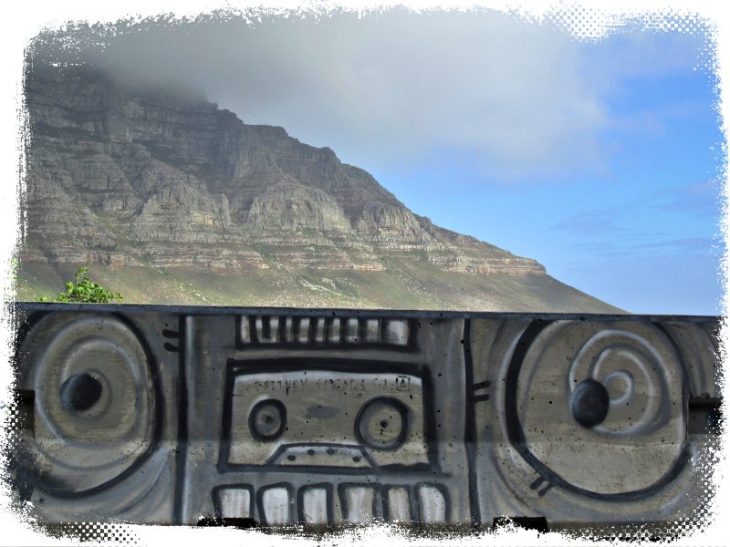 music grafiti polluting the mounatin