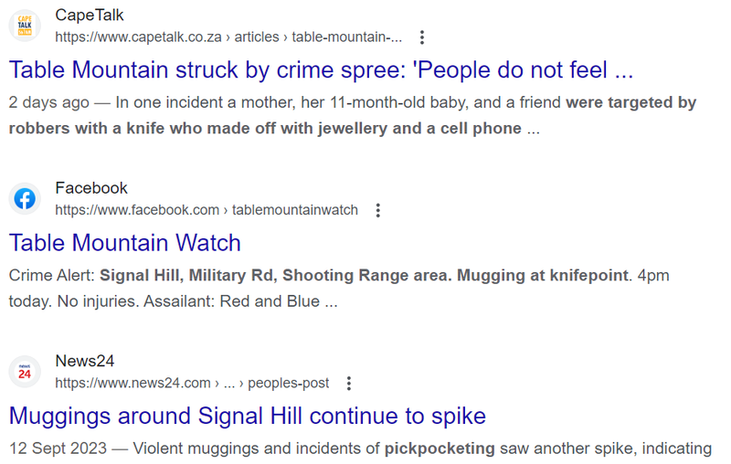 Crime-hit Table Mountain 2023